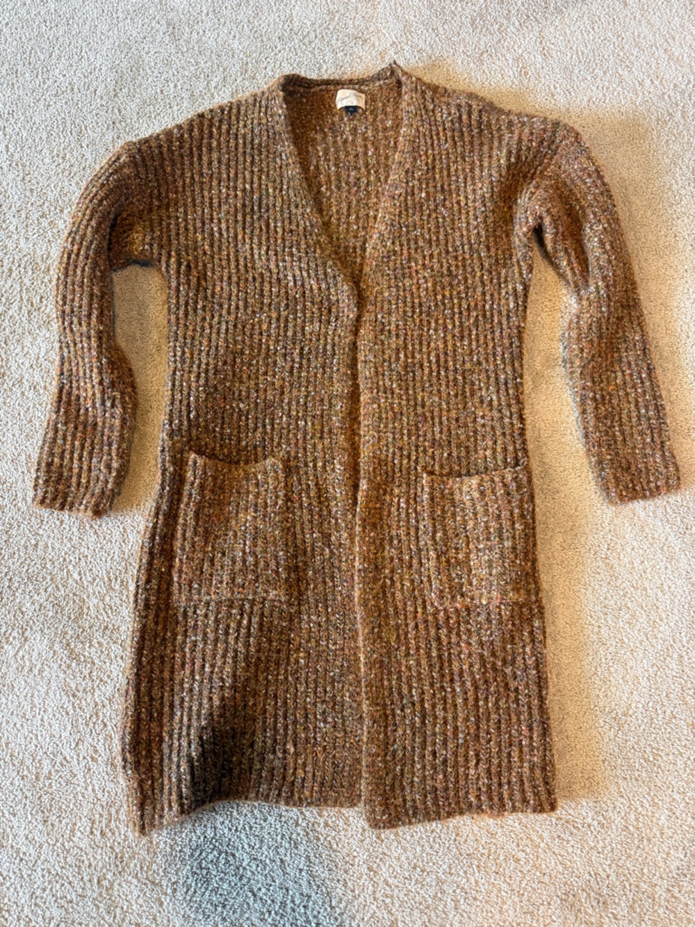 Cozy Ribbed Brown Knit Sweater